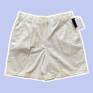 NWT ~ VTG ~ 1980s ~ Liz Claiborne ~ White Corduroy Wide Leg Shorts  ~ Size 16